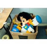 SMALL LOT OF SOFT TOYS, DONALD DUCK, MICKEY MOUSE, FIVE BOXED THOMAS THE TANK ENGINE, RUBERT BEAR