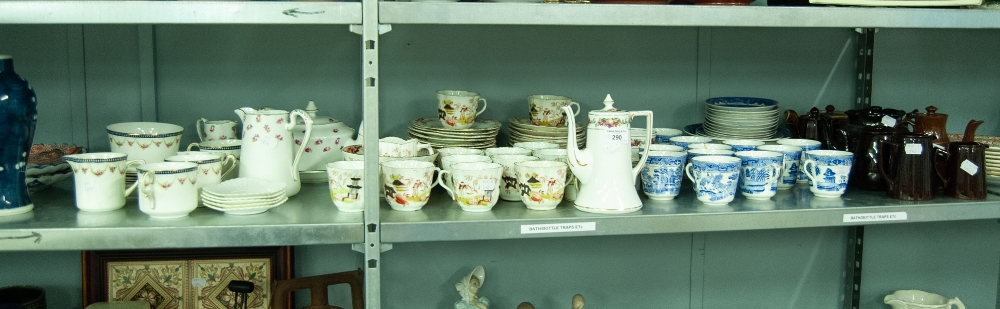 PART TEA SERVICE SETS, ROYAL STAFFORD, YE OLDE ENGLISH, OLD WILLOW BOWLS , SADLER TEAPOTS ETC....