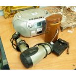 PROLINE PORTABLE RADIO AND CD PLAYER AND A BABYLISS HAIR DRYER, WRAY 12 x 40 MAG MONOCULAR, IN