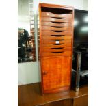 A TWENTIETH CENTURY COIN CABINET WITH TEN SLIDES OVER CUPBOARD