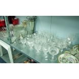 TWENTY TWO PIECE PART TABLE SERVICE OF TUDOR DRINKING GLASSES, including WINES and TUMBLERS,