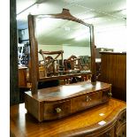 A LATE GEORGIAN MAHOGANY ROSEWOOD CROSSBANDED AND BOXWOOD TOILET MIRROR