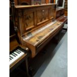 G. ECKARDT AND SOHN, STUTTGART, INLAID WALNUT UPRIGHT PIANOFORTE, IRON FRAMED AND OVERSTRUNG