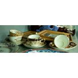 A SELECTION OF TEA CUPS AND SAUCERS TO INCLUDE AYNSLEY EXAMPLES (10 PIECES)