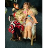 CIRCA 1970'S CHILDREN DOLLS TO INCLUDE; A BLACK BABY DOLL, A WELSH EXAMPLES ETC......