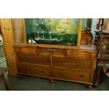 VICTORIAN DRESSER SIDEBOARD, WITH HIGH CARVED BACK, SEVEN DRAWERS