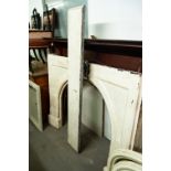 LATE VICTORIAN/EDWARDIAN WHITE PAINTED SLATE FIRE SURROUND WITH ARCHED RECESS, 44 3/4" (114CM) HIGH,