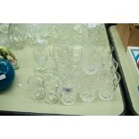 A COLLECTION OF CUT GLASS DRINKING GLASSES, APPROX 31