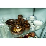 DOULTON TEA WARES FOR FOUR PERSONS - PLATES, SIDE PLATES, BOWLS, CUPS AND SAUCERS, A 'STERLING'