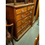 VICTORIAN PINE CHEST OF TWO SHORT AND FOUR LONG DRAWERS (A.F.)