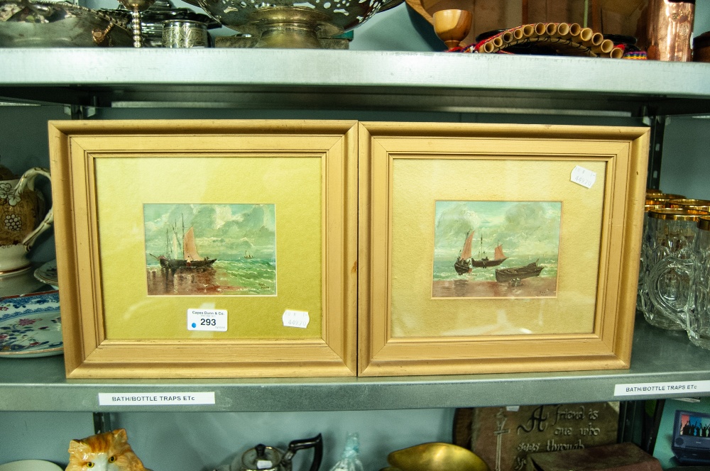 A PAIR OF SMALL OIL PAINTINGS SIGNED 'SAM MOSS'