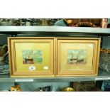 A PAIR OF SMALL OIL PAINTINGS SIGNED 'SAM MOSS'