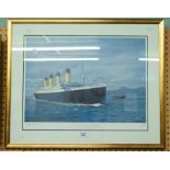 G. BAVWENS ARTIST SIGNED LIMITED EDITION COLOUR PRINT 'RMS TITANIC - A DAY TO REMEMBER' SIGNED AND