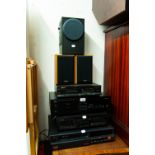 MIXED AUDIO AND HiFi EQUIPMENT OT INCLUDE KENWOOD EQ, YAMAHA CASSETTE DECK KX 330, PHILIPS CD PLAYER