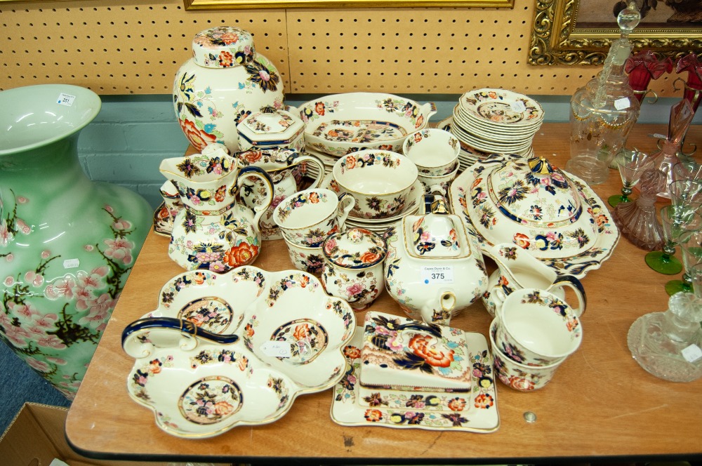 A SIXTY PIECE POST WAR ASHWORTH'S LATE MASON'S POTTERY 'MANDARIN' AND 'MANDALAY' PATTERN DINNER, TEA