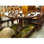 19th CENTURY MAHOGANY CIRCULAR PEDESTAL BREAKFAST TABLE (as found)