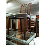 HEPPLEWHITE STYLE MAHOGANY SINGLE CHAIR WITH CARVED THREE RAIL BACK, WOOLWORK TAPESTRY DROP-IN SEAT