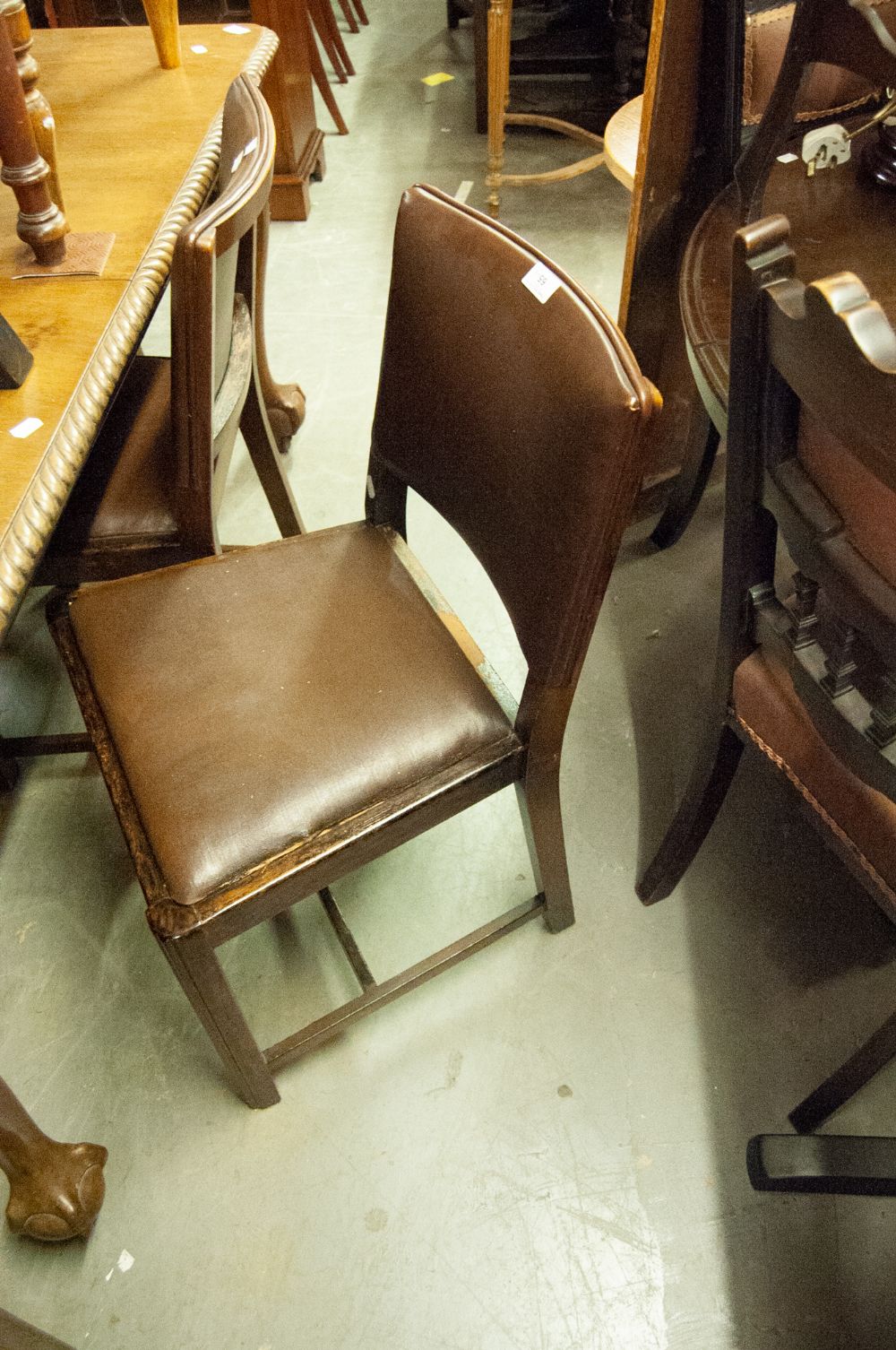 FOUR DINING CHAIRS WITH PAD BACK AND SEAT AND TWO OTHERS (6)