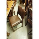 FOUR DINING CHAIRS WITH PAD BACK AND SEAT AND TWO OTHERS (6)