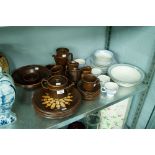 DOULTON TEA WARES FOR FOUR PERSONS - PLATES, SIDE PLATES, BOWLS, CUPS AND SAUCERS, A 'STERLING'