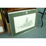 GELDART SIGNED PRINT OF A PENCIL DRAWING 'MANCHESTER UNIVERSITY - OWENS COLLEGE' AND ANOTHER '