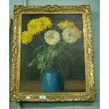 V.D. GREGSON OIL PAINTING ON CANVAS VASE OF FLOWERS SIGNED AND DATE 1993 19 1/2" X 15 1/2"