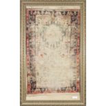ANTIQUE CAUCASIAN FLAT WEAVE RUG, with two large diamond shaped medallions with multiple vertical