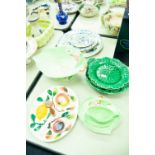 A SMALL SELECTION OF CHINA PLATES, MASONS FRUIT BASKET, STONE EXOTIC BIRD PATTERN X 3, WEDGWOOD