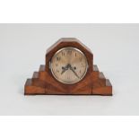 1930s ART DECO OAK CASED MANTLE CLOCK with Arabic dial