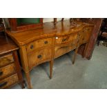 A SUITE OF MODERN REPRODUCTION DINING ROOM FURNITURE COMPRISING; TWIN PILLAR DINING TABLE WITH