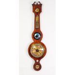 A NINETEENTH CENTURY MAHOGANY CASED BANJO WHEEL MERCURY TABLE BAROMETER by P. Salvade, with