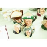 FOUR ROYAL DOULTON TOBY JUGS VIZ, SIR HENRY DOULTON, AULD MAC, OLD CHARLEY, JOHN DOULTON AND ONE