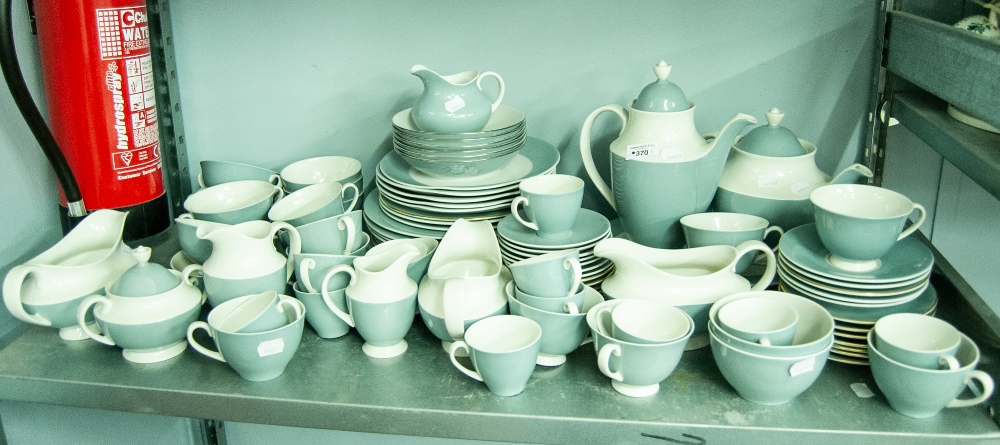 A MODERN BLUE AND WHITE DINNER, TEA AND COFFEE SERVICE OF 96 PIECES