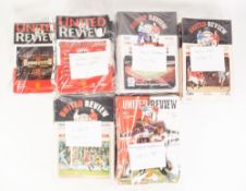 MANCHESTER UNITED FOOTBALL PROGRAMMES, 1994-95, 1995-96, 1996-97, 1997-98 AND 2000-2001, all full