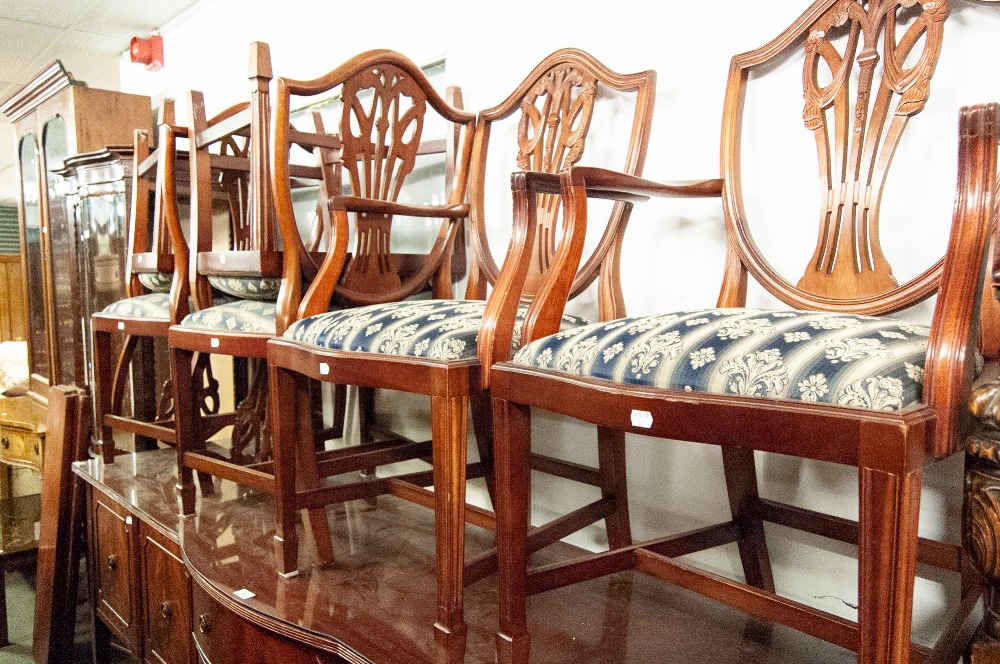 SHAW OF LONDON, DINING ROOM SUITE, COMPRISING; BREAKFRONT SIDEBOARD, DINING TABLE, on twin - Image 2 of 2