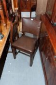 FOUR DINING CHAIRS WITH PAD BACK AND SEAT AND TWO OTHERS (6)