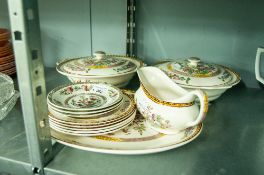 WASHINGTON POTTERY 'INDIAN TREE' PATTERN DINNER WARES, VIZ A PAIR OF CIRCULAR VEGETABLE TUREENS