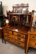 VICTORIAN WALNUTWOOD AM MAHOGANY TWO PIECE BEDROOM SUITE COMPRISING; A WASHSTAND WITH VEINED