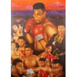 TREVOR HORSWELL ARTIST SIGNED COLOUR PRINT "Heavyweight of Fame' Signed in pencil and with