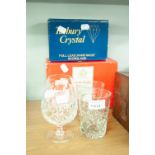 A GROUP OF CUT CRYSTAL DRINKING GLASSES TO INCLUDE; SIX WHISKEY AND TWO BRANDY BALLOONS (8)