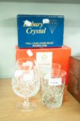 A GROUP OF CUT CRYSTAL DRINKING GLASSES TO INCLUDE; SIX WHISKEY AND TWO BRANDY BALLOONS (8)