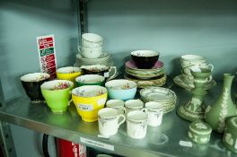 CHINA TEA WARES TO INCLUDE; 'ADDERLEY' CUPS AND SAUCERS AND SIDE PLATES X 21 AND SMALL PARAGON