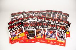 MANCHESTER UNITED - SEASON 2001-02 HOME PROGRAMMES, 21 AWAY PROGRAMMES and 17 various Euro sport