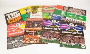 TEN LEAGUE CUP FINALS FROM THE LATE 60's/EARLY 70's TO INCLUDE; Arsenal v Swindon '69, QPR v WBA '