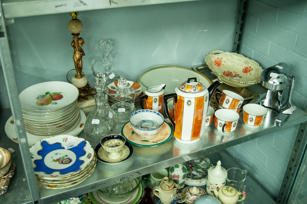 A GROUP OF MISC CERAMICS AND OTHER ITEMS TO INCLUDE; A CZECHOSLOVAKIAN COFFEE SERVICE FOR 6 PERSONS,