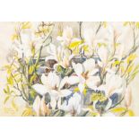 M.MARY MORRITT (TWENTIETH CENTURY) WATERCOLOUR DRAWING Floral study- white magnolia Signed and dated