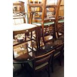 TEN PIECE MODERN REPRODUCTION LINE INLAID MAHOGANY DINING ROOM SUITE, comprising: TWIN PEDESTAL