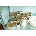 POOL POTTERY CREAM AND BROWN 38 PIECE COFFEE SET