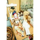 COLLECTION OF SOFT TOYS AND DOLLS, 'WILLIAM' THE ROYAL ENGAGEMENT AND BEAR AND RING, MONKEY AND