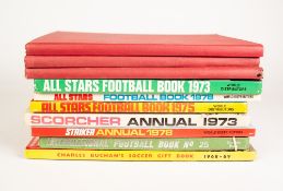 THREE TOPICAL TIMES FOOTBALL BOOKS, 1973/74, 71/72, 69/70, 3 ALL STARS books 1973, 1975 and 1976,.